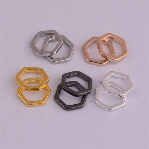 6* 1 * 1mm geometric hexagon copper ring DIY jewelry accessories minimalist style earrings pendant DIY handmade materials