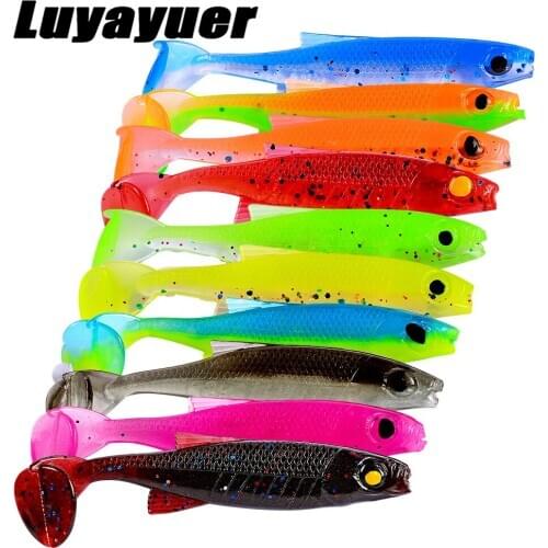 6Pcs Worm soft lures Easy Shiner Jig Wobblers Aritificial Silicone Lures Bass Pike Fishing Tackle Jig Wobbler Fishing Lures