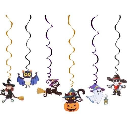 6Pcs Ceiling Hanging Swirl Decoration Halloween Party Decoration Horror House Festival Party Supplies DIY Event Party Ornaments
