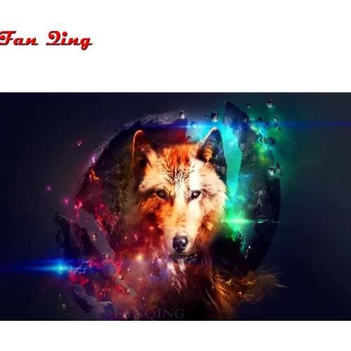 Diamond Painting Fantasy art Wolf Diamond Embroidery Cross Stitch Animal Picture Of Rhinestones Mosaic Kit Home Decor