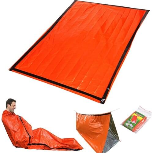 2 Person Outdoor Life Bivy Emergency Sleeping Bag Thermal Waterproof Mylar First Aid Emergency Blanket Camping Survival Gear