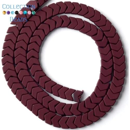Natural Stone Wine Red Rubber Arrow Hematite Round Spacer Loose Beads For DIY Jewelry Making Necklace Bracelet Accessories 6x3mm