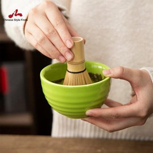 Tea Set Traditional Matcha Giftset Bamboo Matcha Whisk Scoop Ceremic Green Matcha Bowl Whisk Holder Japanese Tea Sets