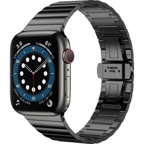 For apple watch 6 se 44mm 40mm band series 5 4 strap Stainless Steel Link Bracelet for iwatch 3 bands 42mm 38mm Upgraded adapter