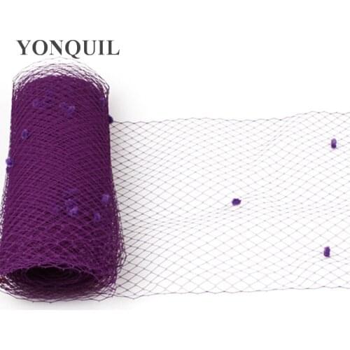 Purple Mix Dot Birdcage Veil 25CM Width Millinery Veils DIY Hair Accessories Hat Bridal Netting Party Headwear or Multiple Color