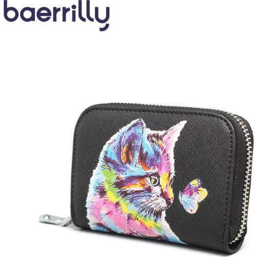 Business Coin Purse Women Clutch Bag Credit Card Holder Rfid Wallet Genuine Leather Passport Cover Cartoon Female Card Wallet