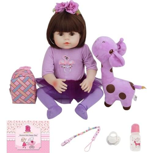 18" 48 CM Lovely Bebe Reborn Baby Doll Silicone Full Body Realistic Princess Newborn Doll For Kid Birthday Gift Child Shower Toy
