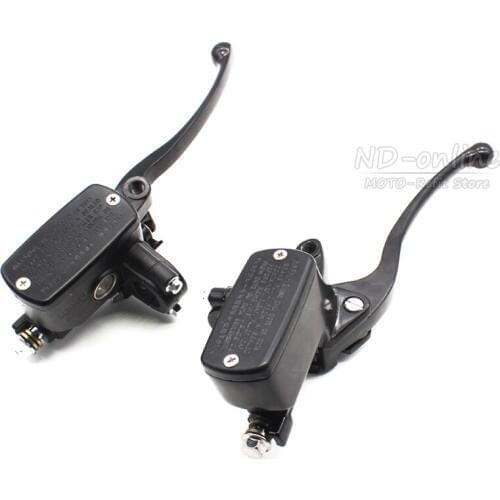 Left & Right Universal 7/8" 22mm Hydraulic Motorcycle Brake Master Cylinder Hydraulic Clutch Levers fluid Reservoir 14mm Piston