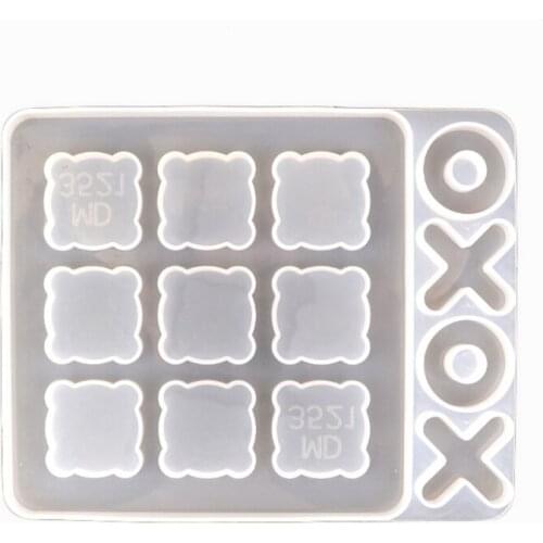 Small Tic Tac Toe Molds for Resin Casting Small O X Board Game Silicone Mold DIY Craft Classic Board Family Games Molds
