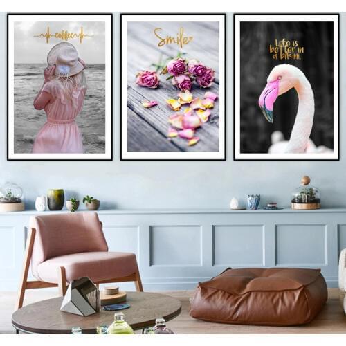Fashion Modular HD Print Artwork New in 2018 Flower Girl 3 Pieces Home Decor Nordic Canvas painting For Restaurant FA838
