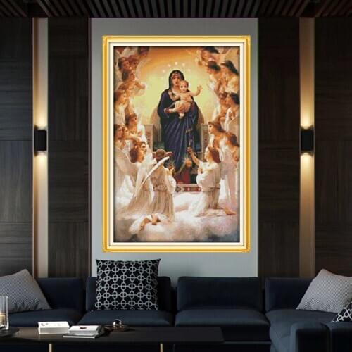 The Virgin Mary and her son Cross Stitch Kit Home Paintings 11CT 14CT DMC Chinese Embroidery Needlework Cross-stitch set
