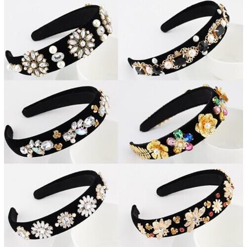 Luxury Preal Headwear Vintage Crystal Headband Flower Glitter Elegant Rhinestone Hair band For Women Baroque Wedding Free Ship