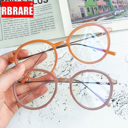 RBRARE Retro Alloy Round Glasses Frame Womens Eyeglasses Frame Women Brand Designer Anti-blue Light Monturas De Lentes Mujer