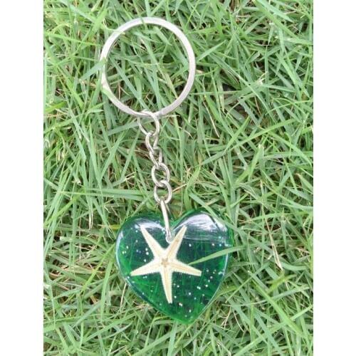 FREE SHIPPING wholesale lots 15 pcs five star jewelry green heart fashion cool lucky keychain