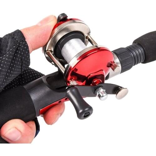 P Winter Baitcasting Right Handed Reel Mini Metal Bait Casting Boat Fishing Wheel Roller Coil with 50m 164ft Line Wire