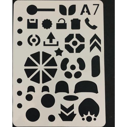 A5 Plastic Planner Stencils Easy Placement Light&Thin Semitransparent graphic bullet journal stencil for Beginners Diary Decor