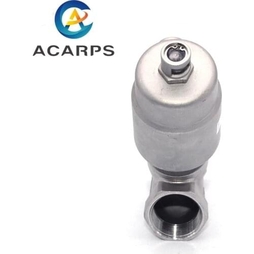 3" Stainless steel pneumatic seat valve DN80 female BSP thread Y type high temperature steam Angle seat valve