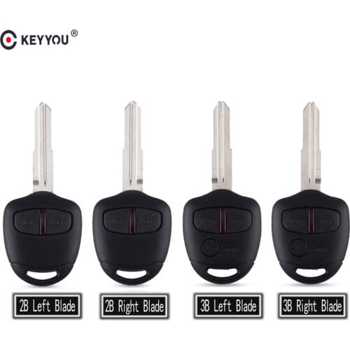 KEYYOU 2/3 BT Remote Car Key Shell for Mitsubishi Lancer Outlander Grandis EX Evolution Key Case Right/Left MIT11/MIT8 Blade