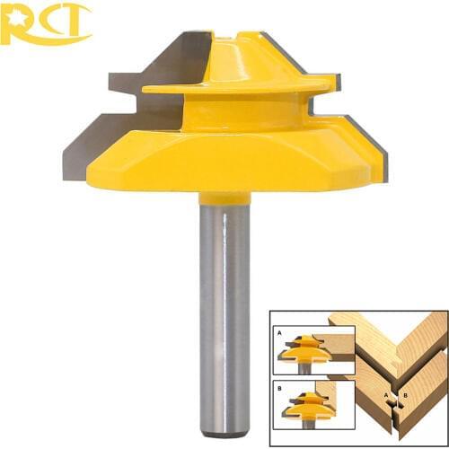 45 Degree Lock Miter Bit 8mm Shank Tenon Milling Cutter For Wood Carbide Router Bit MDF Plywood Wood Cutter Carpentry Tools
