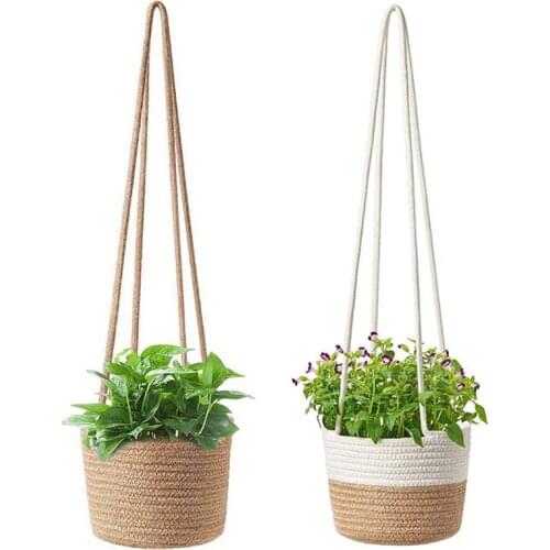 Garden Plant Hangers Rope Hanging Planter Woven Hanging Planter Basket Decorative Flower Pot Holder Basket For Home Decor