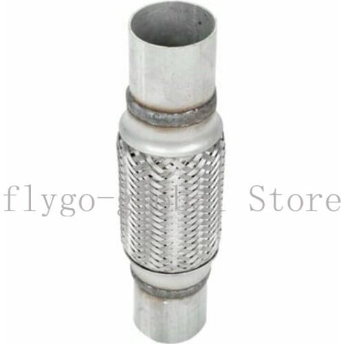 Exhaust Flex Pipe Stainless Steel Double Braid 2 X 6 Inch with Ends 10 Inch Long