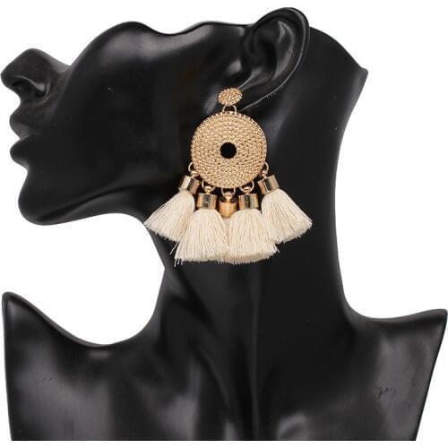 Earrings for Women Fashion Charm Bohemian Ethnic Rhinestone Tassel Drop Girl Party Elegant Noble Long Earring Jewelry Gift