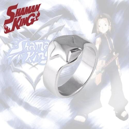 Anime Shaman King Ring Asakura Hao Five Pointed Star Rings for Women Men Cosplay Jewelry
