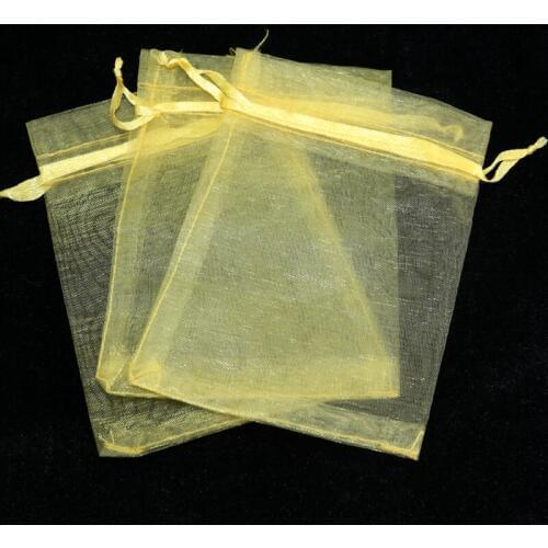 500pcs Gold Organza Bags 15x20cm Wedding Christmas Jewelry Boutique Gifts Packaging Bag Cute Organza Drawstring Gift Bag Pouches