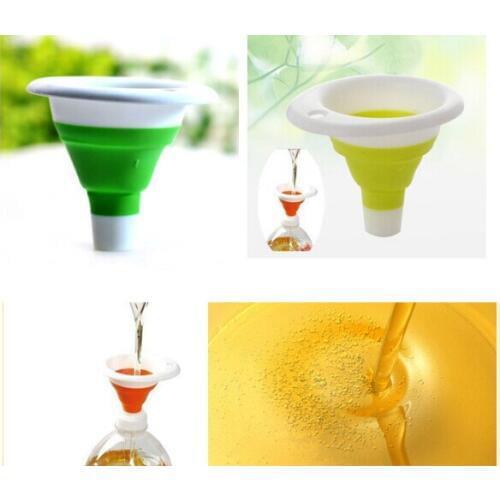 1PC Silicone Gel Foldable Collapsible Style Funnel Hopper Kitchen Cozinha Cooking Tools Accessories Gadgets KB 1352