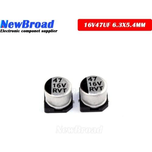 10PCS SMD Aluminum Electrolytic Capacitor 16V47UF 5*5.4MM 6.3*5.4MM 47UF16V 16V 47UF
