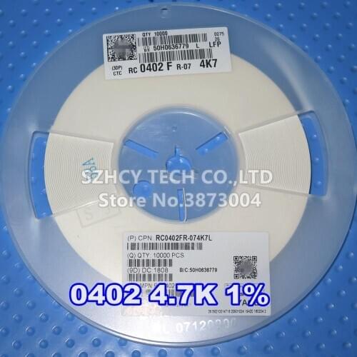 10000Pcs 0402 4.7K 1% RC0402FR-074K7L New and origianl