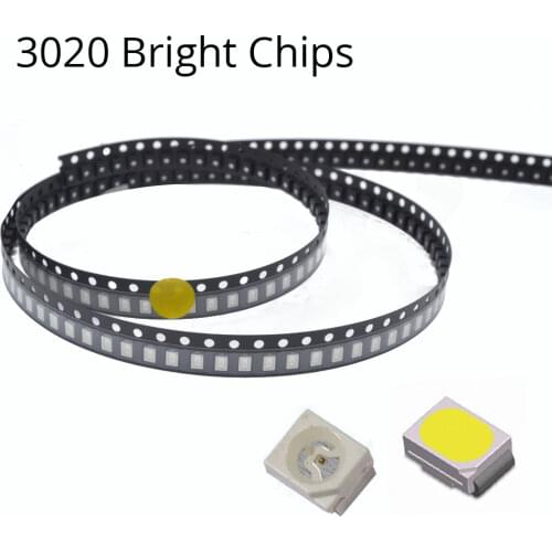 100pcs 3020 SMD White Red Blue Green Yellow Light SMD Light-emitting Diode SMD SMT 8-10 LM LED Lamp Bead Diodes Mini Chip Lights