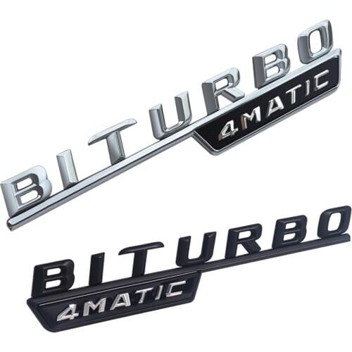 2pcs Car Side Fender Sticker BITURBO 4MATIC Sticker For AMG Mercedes Benz W212 W213 W117 W202 W205 W176 W207 GLA CLA CLS AMG