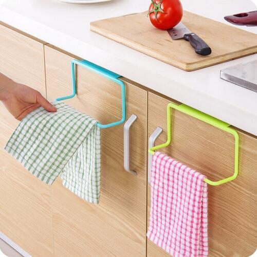 2pcs/lot Organizer Bathroom Kitchen Cabinet Cupboard Hanger Over Door Tea Towel Rack Bar Hanging Holder