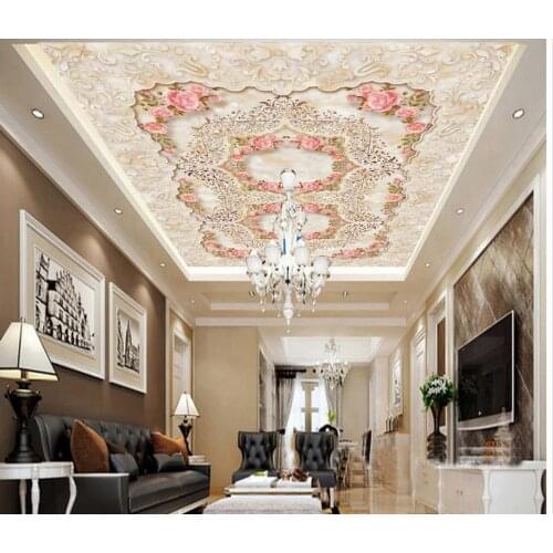 European - style villa living room ceiling zenith ceiling 3d ceiling murals wallpaper sky ceiling wallpaper