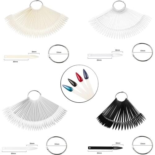 50PCS Nail Practice Tips Nail Color Display Manicure Tool Fan-shaped Fake Nails New Salon Supply Manicure Tool Nail Decoration