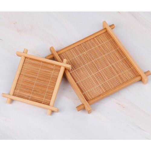 Bamboo cup mat tea accessories table placemats coaster home kitchen decor