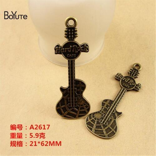 BoYuTe (10 Pieces /lot) 21*62MM Zinc Alloy Antique Bronze Plated Guitar Charms Pendants for Jewelry Making Diy Handmade Craft