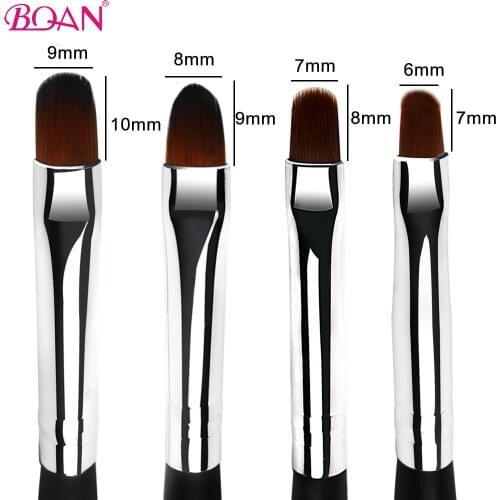BQAN #4#6#8#10 Nail Art UV Gel Polish Painting Nail Brush Black Wooden Handle Carved Flowers Manicure Nail Tools