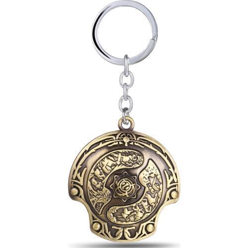 MS JEWELS Game Dota 2 Keychain Alloy Immortal Champion Shield Bronze Metal Key Rings For Gifts Chaveiro Key Chain
