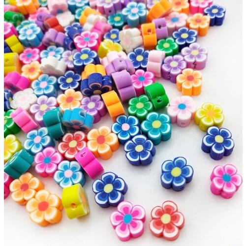 30pcs Multi-color Flowers Series Acrylic Bead Spacer Beads for Children Kids DIY Necklace Bracelet Jewelry Making Accessories