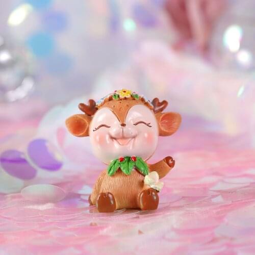 Baby Birthday Deer Cake Topper Fun Toys For Kids Children Girls Little Gifts Cake Decorating Animal Decoration Cupcake Toppers
