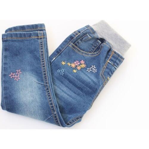 New Arrival Baby Girls Spring Denim Jeans Girls Flower-embroidery Jeans Child Cotton Casual Jeans Kids Spring Autumn Long Pants
