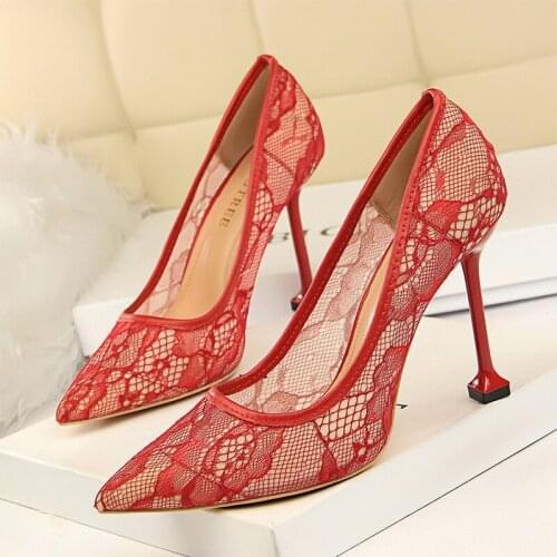 Elegant Womens Shoes Pumps For Women Sweet Wedding Shoes On Heels 10cm Pointed Toe Stiletto Sexy High Heel Shoe Pumps For Party