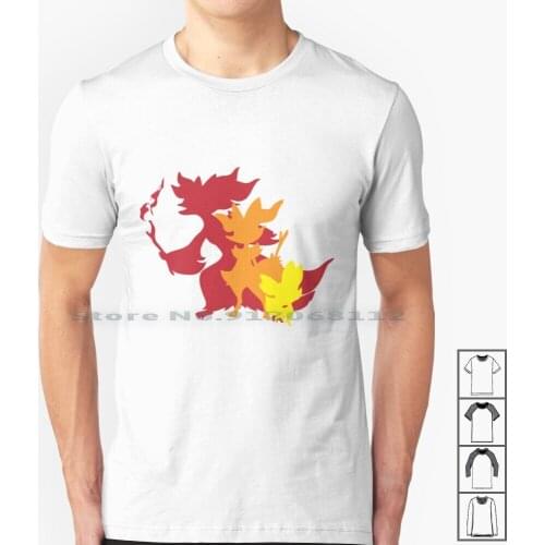 Fennekin Braxian Delphox T Shirt 100% Cotton Fennekin Braxian Chesnaught Red Awesome Fire Cool Kiro 13 Fox Creative Trending