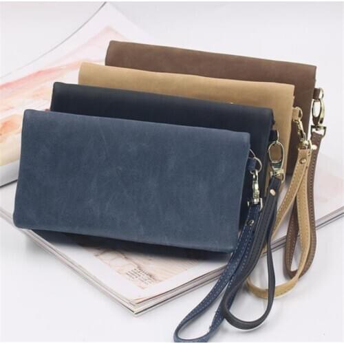 Fashion Women Wallets Dull Polish Leather Wallet Double Zipper Day Clutch Purse Wristlet Portefeuille Handbags Carteira Feminina