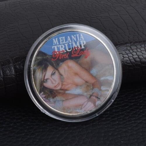 United States First Lady Challenge Coin Melania Trump Silver Plated Metal Coin Commemorative First Lady Challenge Coin