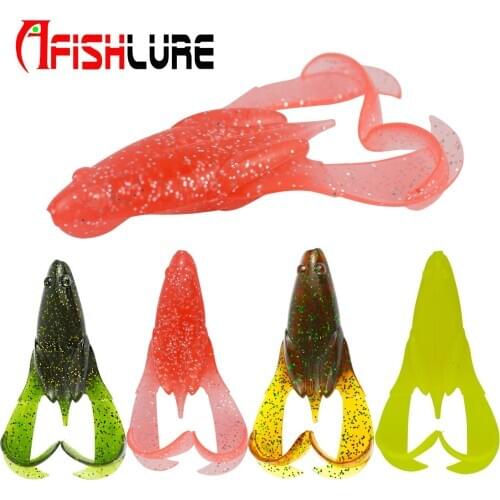 Afishlure Snakehead Catfish Topwater Frog Lure Soft Plastics Bait Wobblers 90mm/15.5g 2pcs/bag Texas Rig