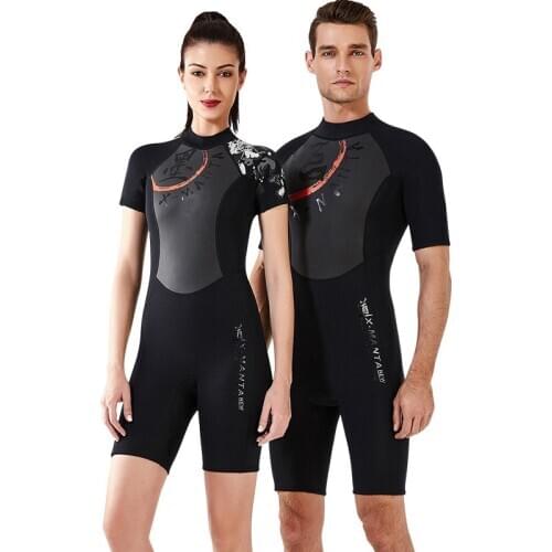 1.5MM neoprene shorty swimming wetsuit For men women man swimsuit plus black swimwear swimming surfing diving wetsuit