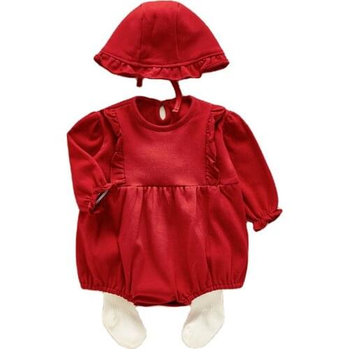 Baby full moon clothes spring autumn clothes, girls babies, fart clothes, dress skirts, newborn 100-day-old New Year clothes